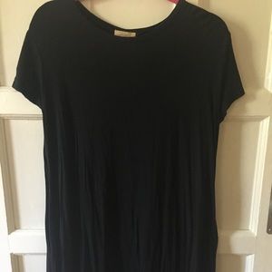 Piko short sleeved pocket swing dress / Black / M